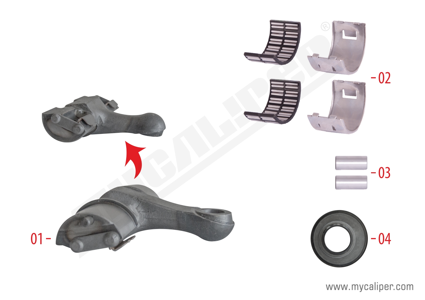 Caliper Lever Repair Kit (Axial - Right - Rear) 